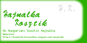 hajnalka kosztik business card